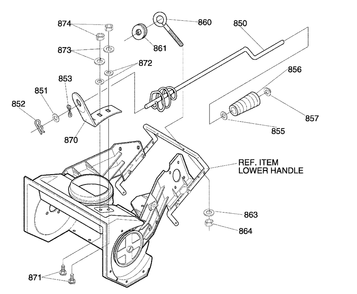 Chute Rod Assembly Diagram and Parts List for 620301X4D 2001 Briggs and Stratton Snow Blower